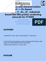 Fabrication of 5 % Zn doped BaCe0.7Zr0.1Y0.15Zn0.05O3-δ electrolyte