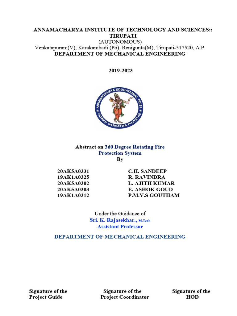 360 Degree Rotating Fire Protection System | PDF | Fire Sprinkler System