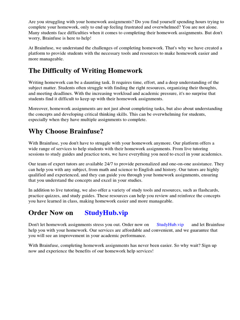 WWW Brainfuse Com Homework Help | PDF | Homework | Educational Technology