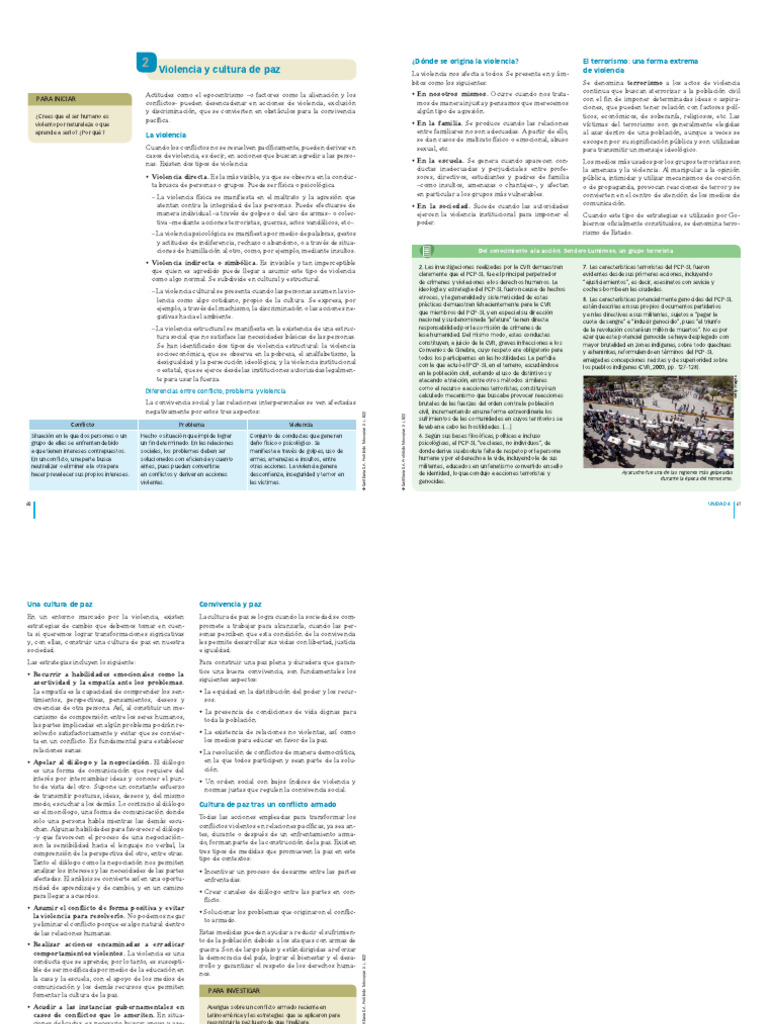 Cultura de paz y violencia estructural | PDF | Violencia | Conflicto ...