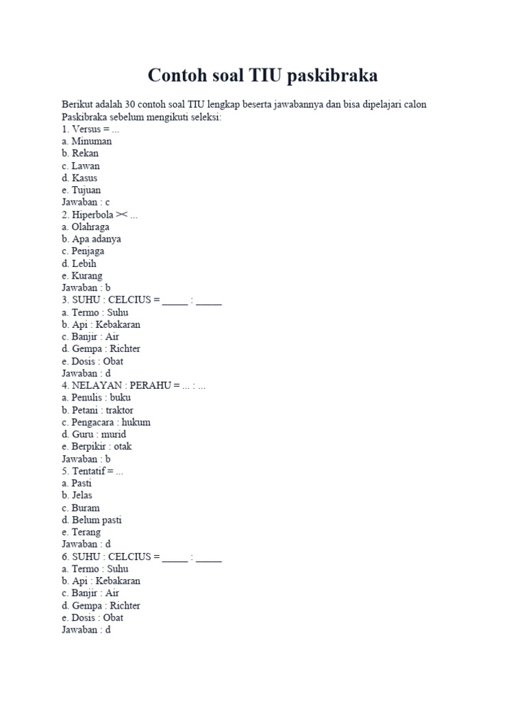 Contoh soal tiu twk paskibraka pdf