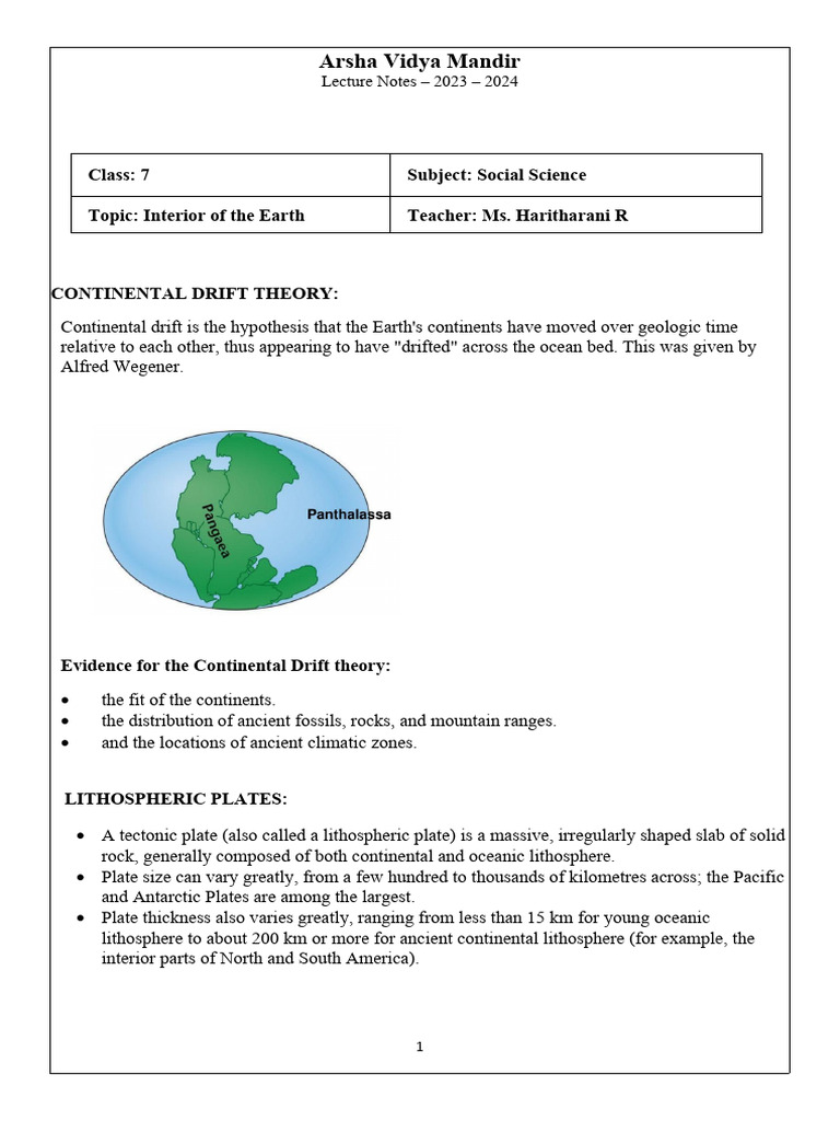 Continental Drift and Plate Tectonics Overview | PDF | Plate Tectonics ...