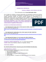 Comunicado Provincial de Asistencia A Foros Nacionales 2024