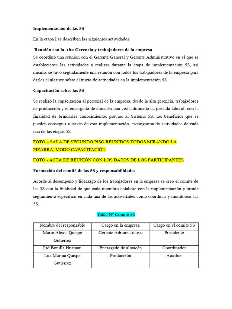 Implementación De Las 5s Pdf Arte