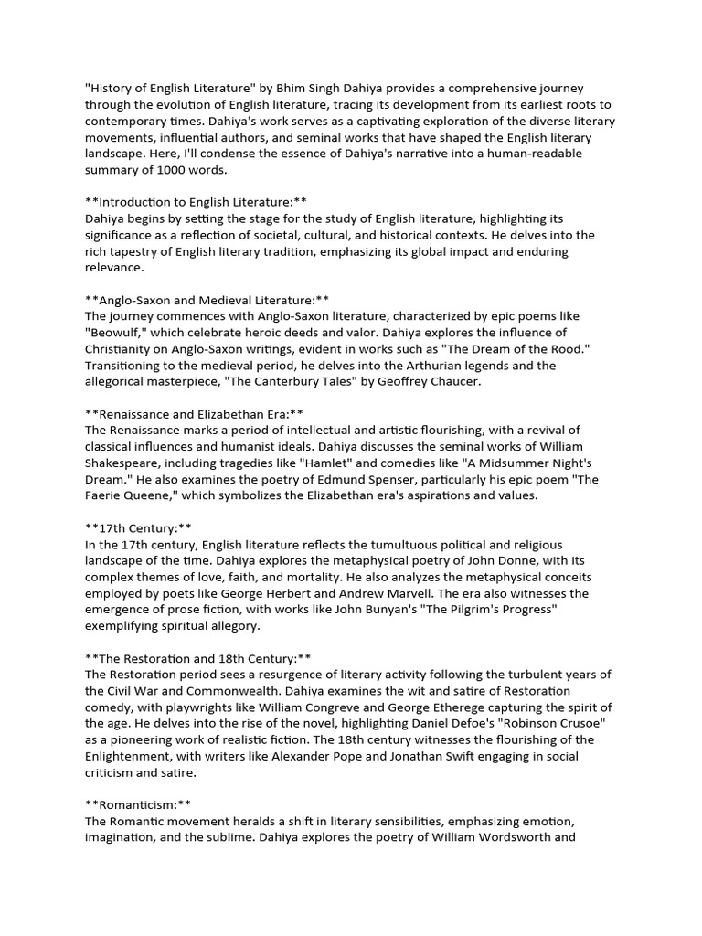 History of American Literature | PDF | English Literature | Romanticism