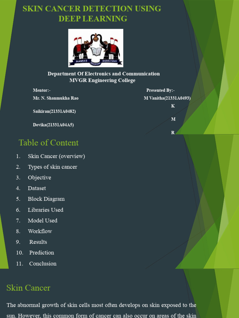 Skin Cancer Detection Using Deep Learning (Mini Project1) | PDF | Skin ...