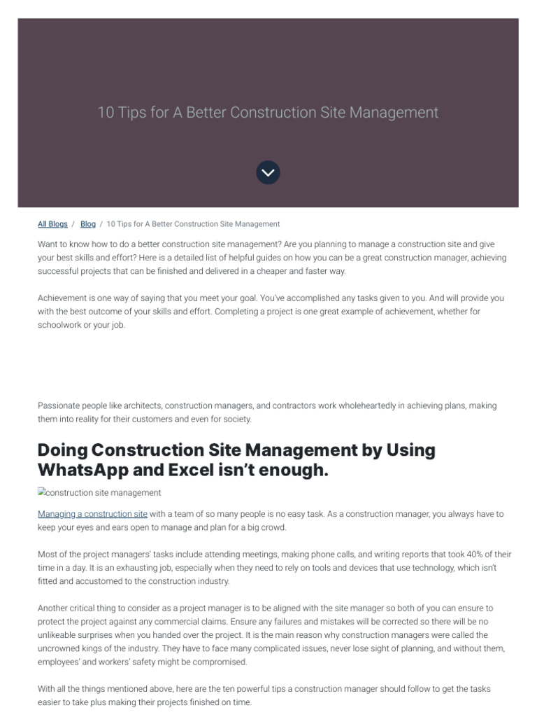 10 Essential Tips for Construction Management | PDF | Tools | Leadership