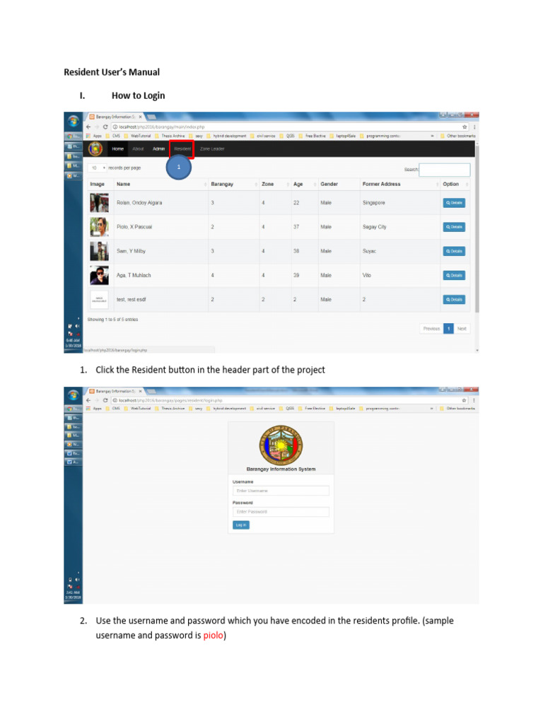 Resident User Manual: Login & Permits Guide | PDF | Law