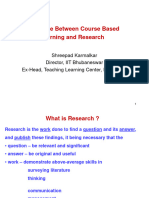 Diff betn course based learning and research