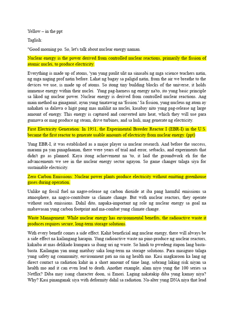 It Era-Modern Era Script | PDF | Nuclear Power | Nuclear Reactor