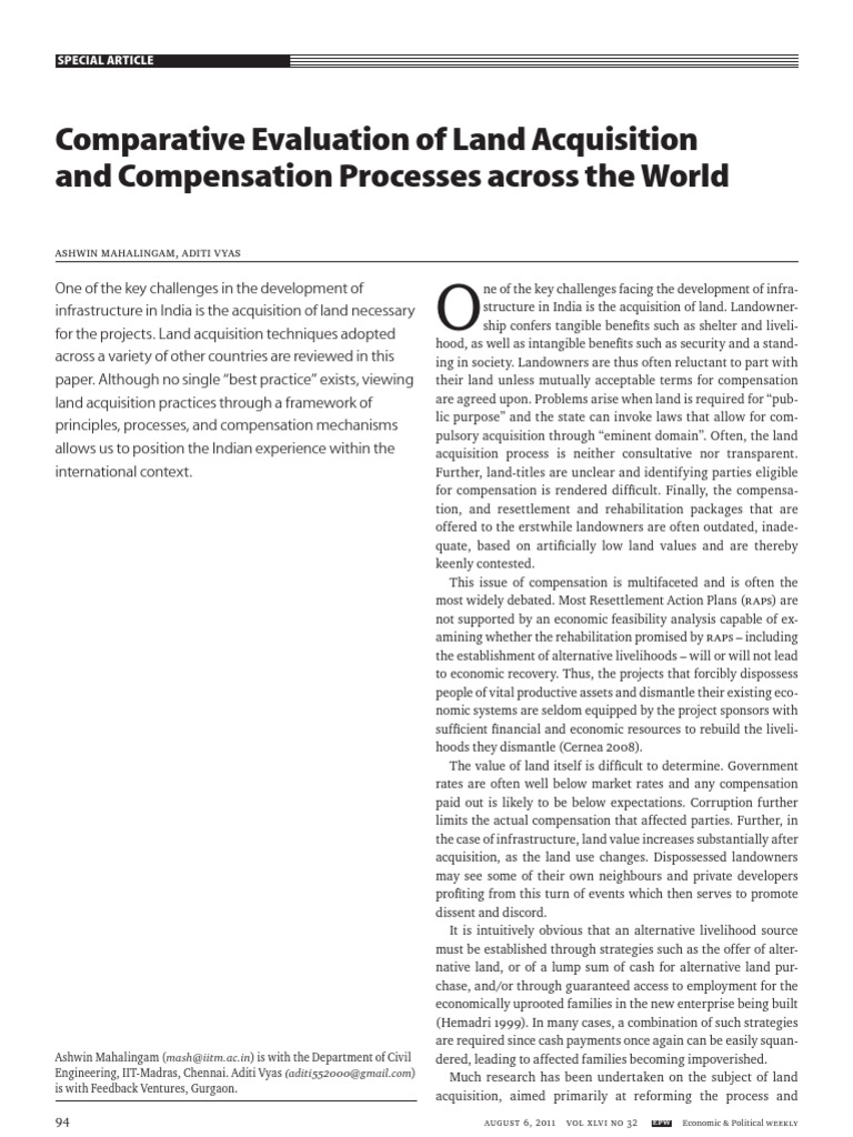 Land Acquisition and Ion Processes Across The World | PDF | Mergers And ...