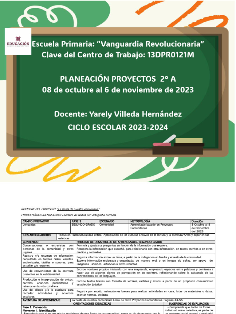 Plan ANALITICO SEGUNDO GRADO Octubre | PDF | Salón de clases | Aprendizaje
