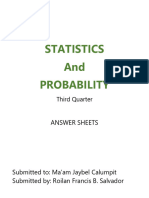 Statistics Probability Q3 Answer Sheet 1 PDF