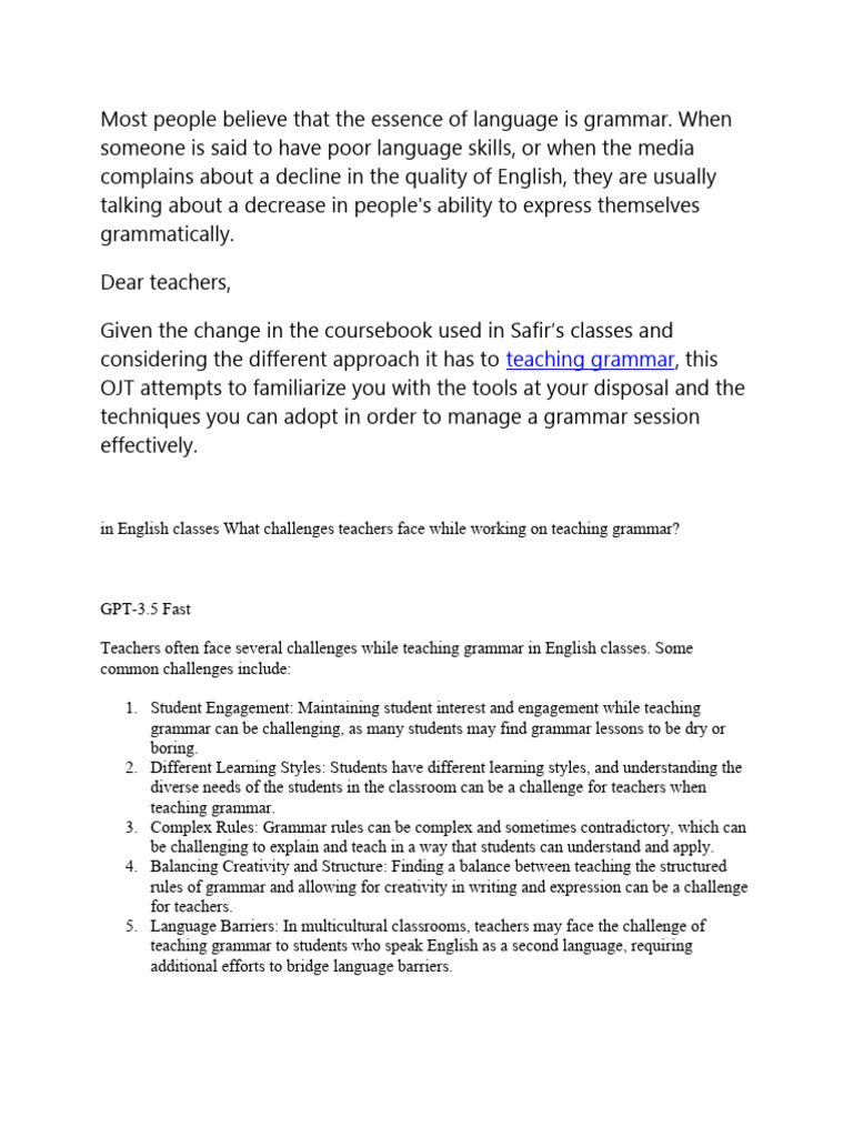 In english classes what challenges teachers face while working on