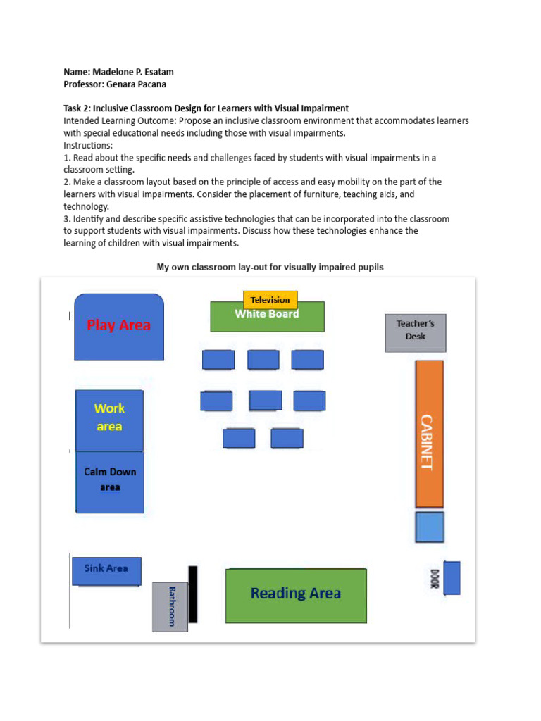 IEP PLAN PDF Classroom Visual Impairment