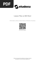 Lesson Plan On Ms Word