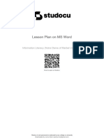 Lesson Plan On Ms Word