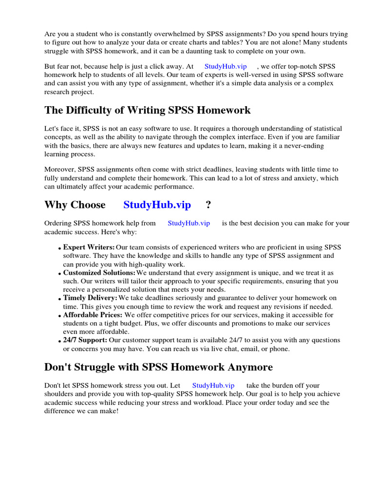 Homework Help Spss Pdf Spss Statistics