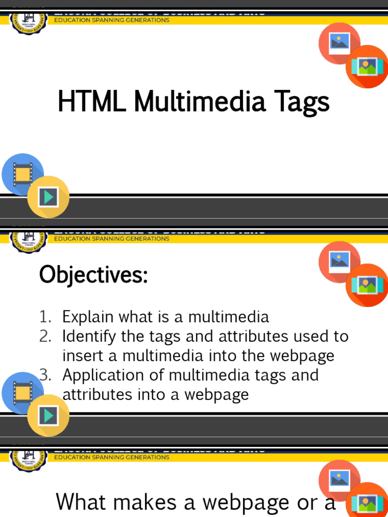 Html multimedia tags pdf file format web page