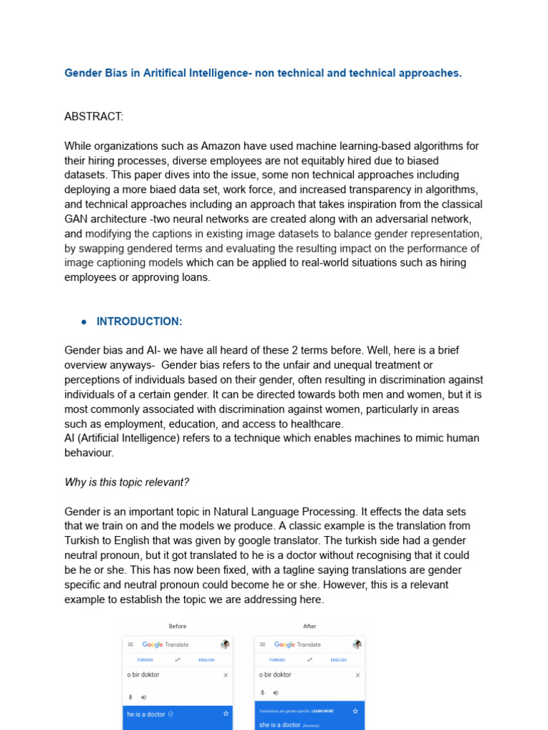 Final Paper Gender Bias | PDF | Artificial Intelligence | Intelligence ...