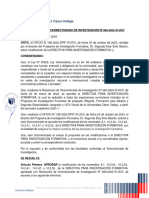 RVI N°389-2023-VI-UCV Aprueba Modificación Numerales Directiva Investigación Formativa