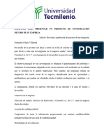 Solicitud para Presentar Un Proyecto de Investigacion Dentro de Su Empresa