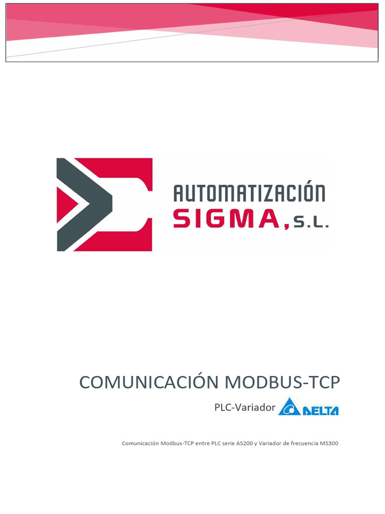 SIGMA -Manual de Comunicación MODBUS TCP entre Variador MS300 y PLC ...