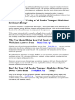 Cell Passive Transport Worksheet Honors Biology Homework Answers