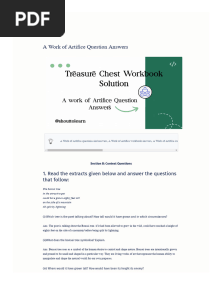 Work of Artifice Question Answers