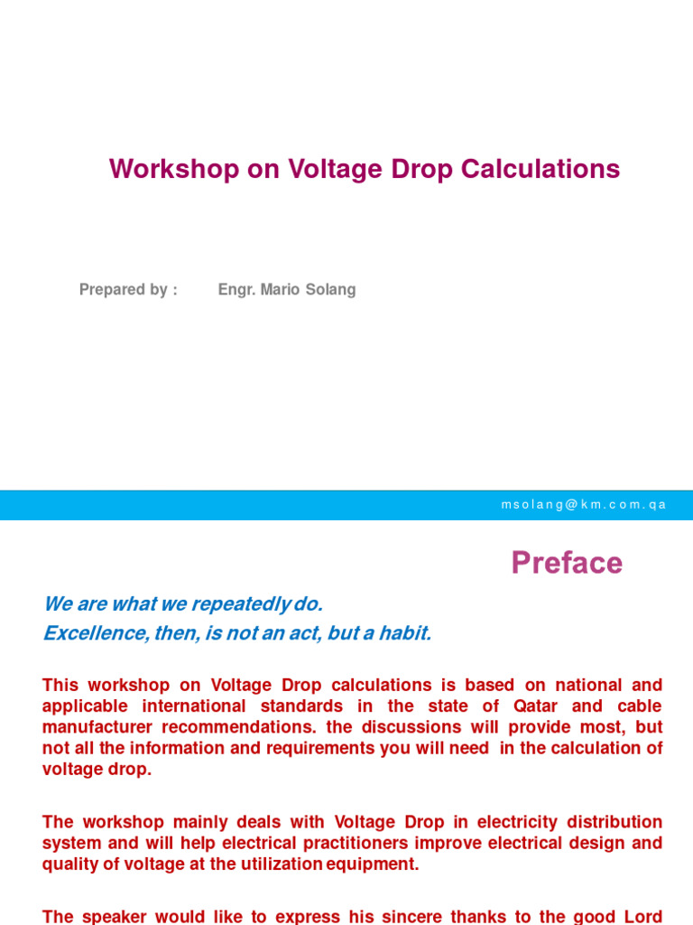 Voltage Drop 2 | PDF | Manufactured Goods | Electrical Engineering