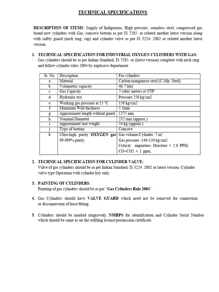 Technical Specifications | PDF