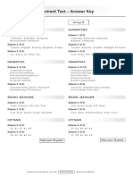 Achievement Test Units 1-4 Answer Key