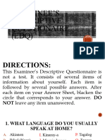 Examinee'S Descriptive Questionaire (EDQ)