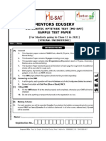 Mentors Eduserv: Sample Test Paper