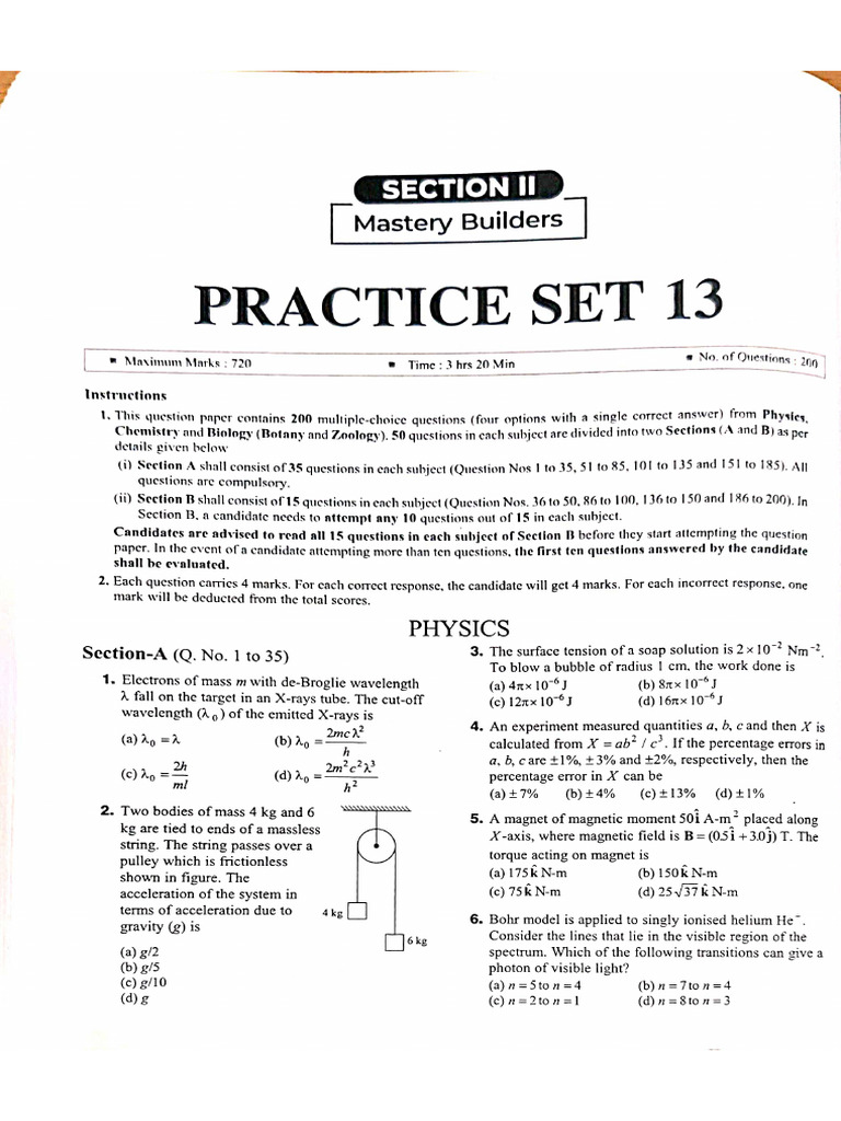 Arihant Neet Practice Set 13 | PDF