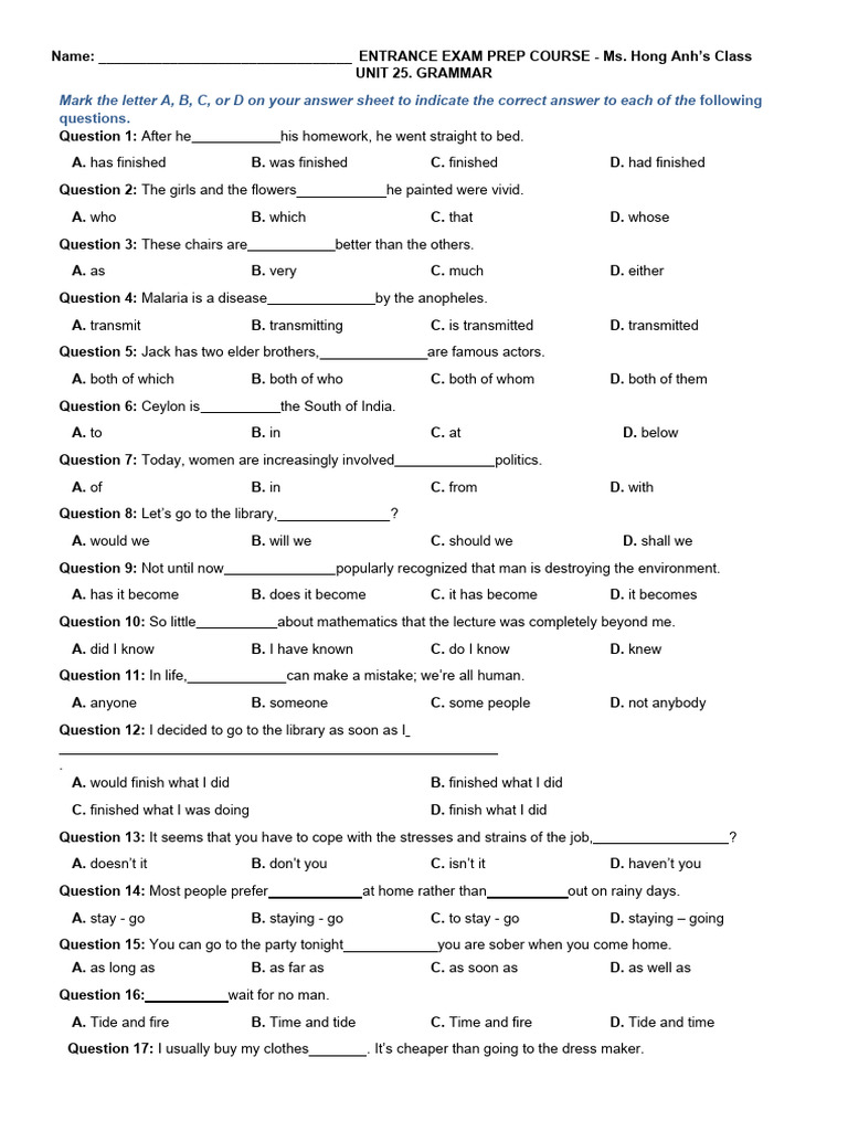 Unit 25. Grammar Review PDF