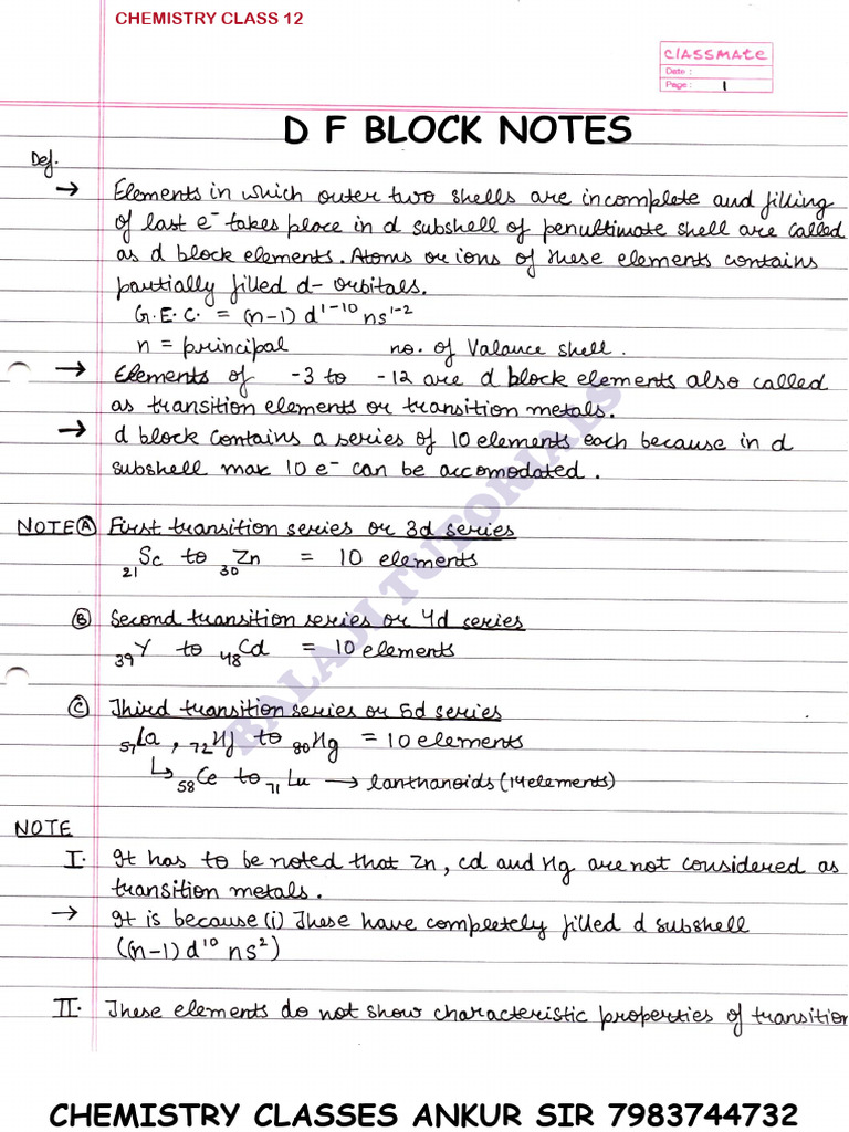 D F Block Isc | PDF