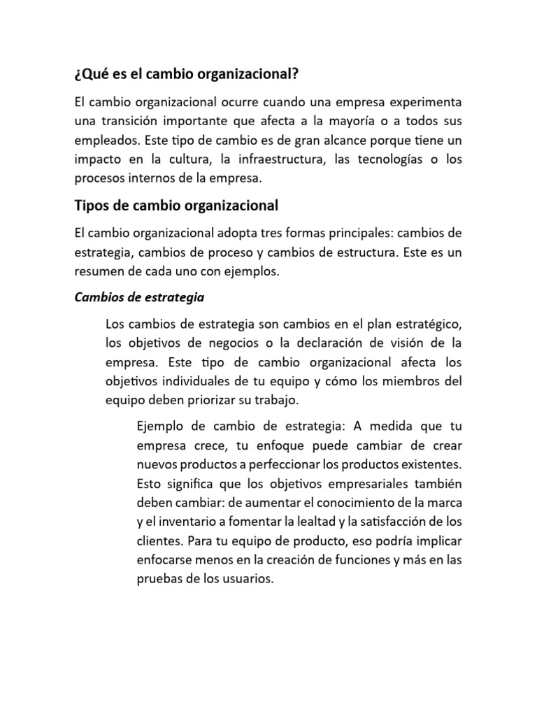 Qué Es El Cambio Organizacional | PDF | Business | Gestión del cambio