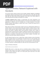 Types of Wireless Network Explained With Standards