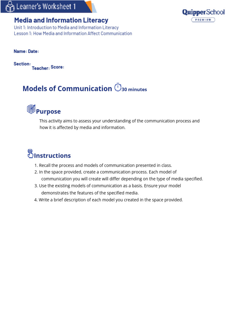 Mil 11 - 12 Q3 0101 Introduction To Media and Information Literacy SW1 ...