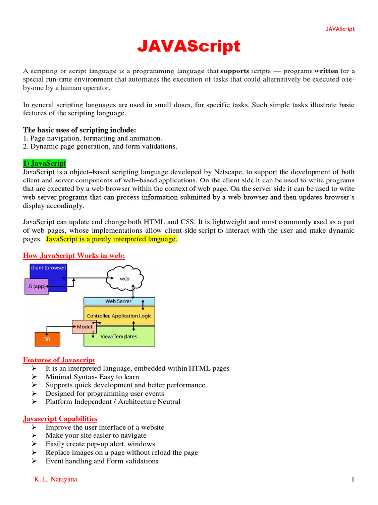 7-JavaScript | PDF | Dynamic Web Page | Java Script