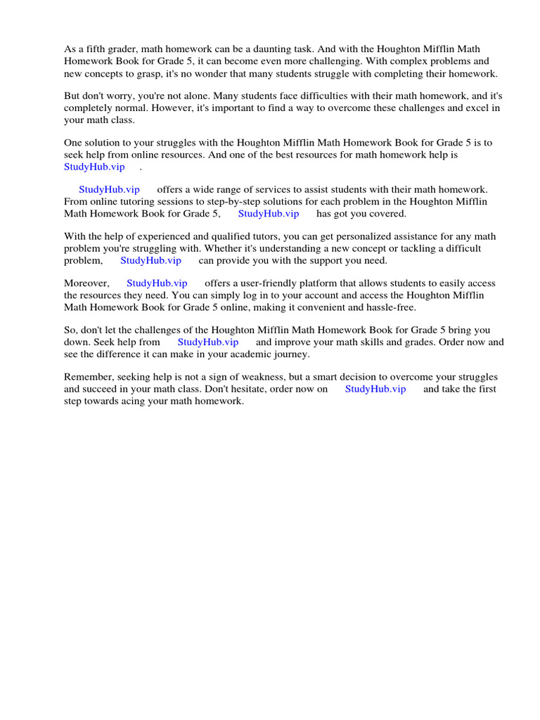 Houghton Mifflin Math Homework Book Grade 5 Online | PDF | Books | Privacy