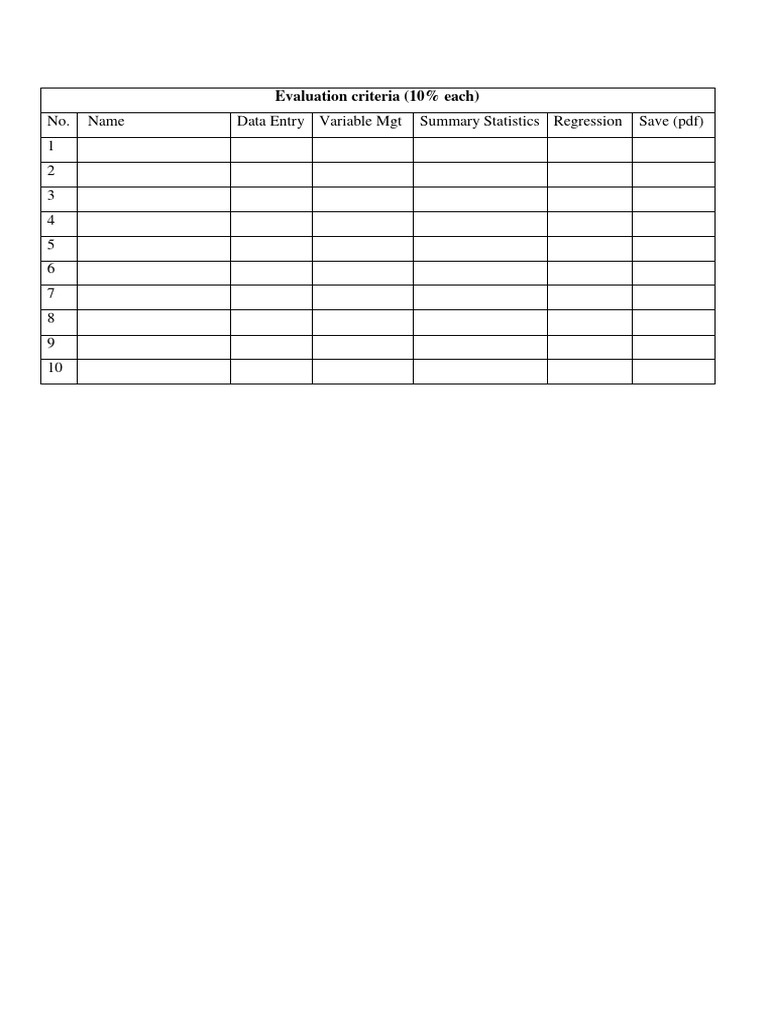 Evaluation Criteria Pdf