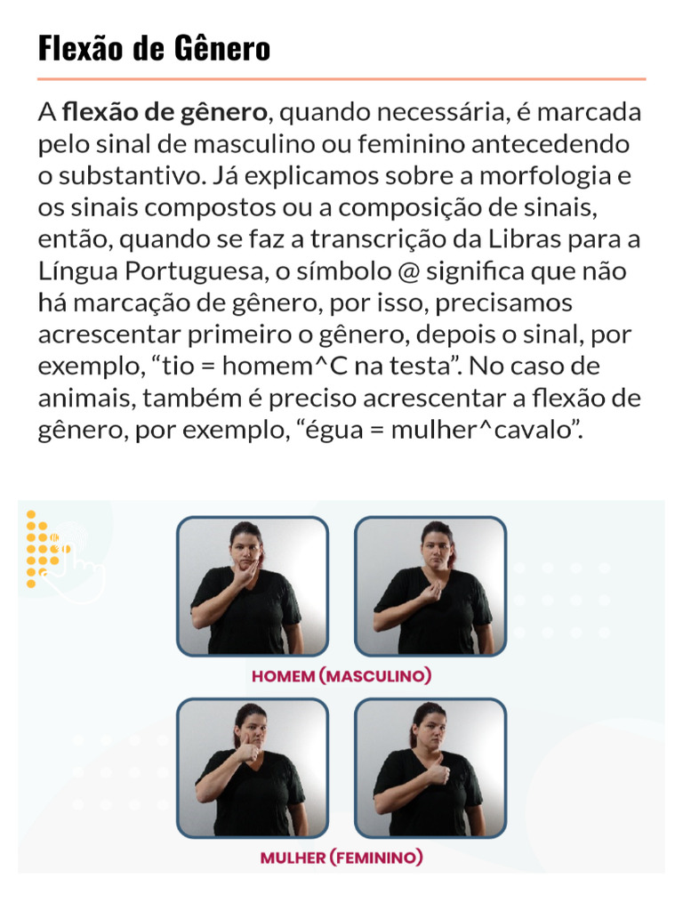 Flexão de Gênero Na Libras | PDF