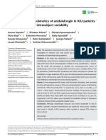 Population Pharmacokinetics of Anidulafungin in ICU Patients Assessing Inter - and Intrasubject Variability