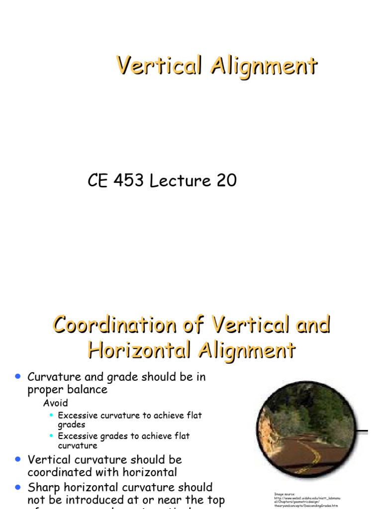 Vertical and Horizontal Alignment Coordination | PDF | Transport ...