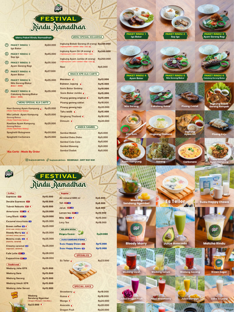 Menu Paket Rindu Ramadhan | PDF | Memasak, Makanan, & Anggur