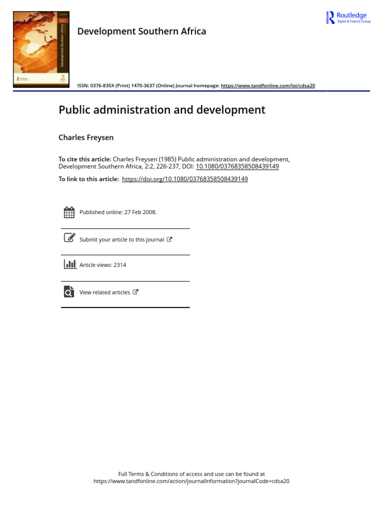 Public Administration S Role In Development Pdf Public