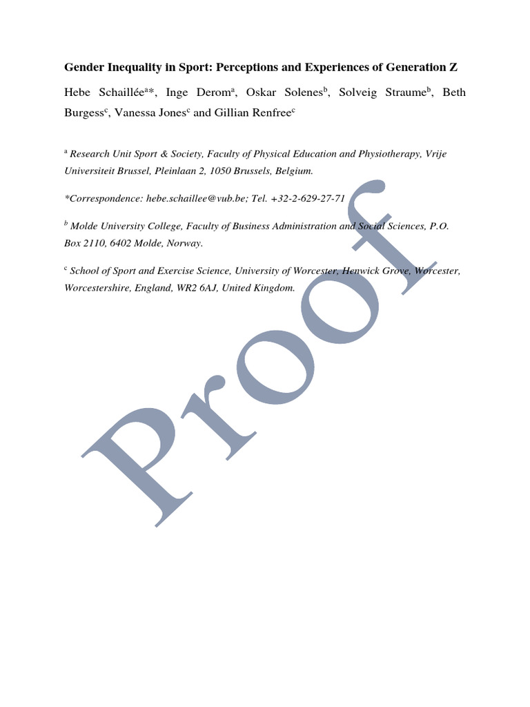Gender Inequality in Sport - Final Version | PDF | Gender Studies | Gender
