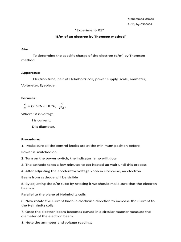 Mpexp 1 Pdf Electron Voltage